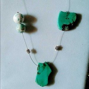 Handmade Turquoise Rock 17” necklace.